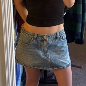 Glassons Light Blue Denim Mini Skirt